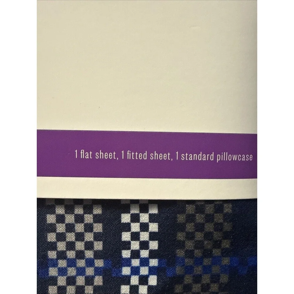 Microfiber Sheet Set Blue Plaid - Room Essentials NEW Size Twin XL